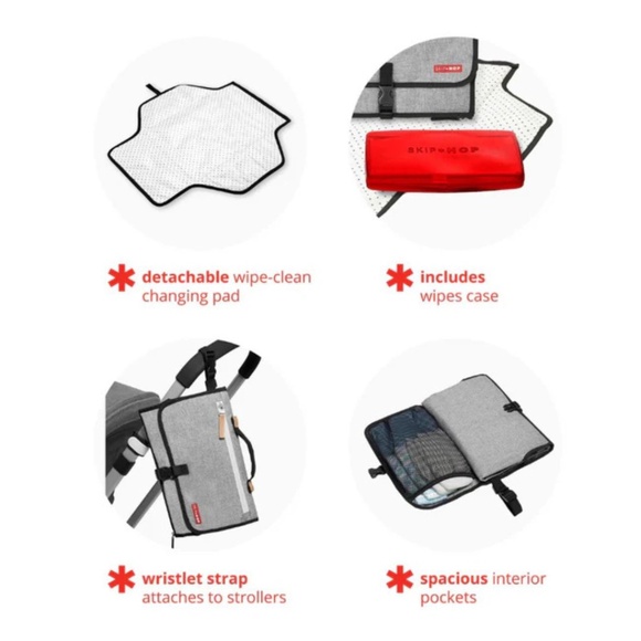 NWOT SkipHop Portable "Pronto" Baby Changing Pad - Grey - Picture 2 of 6